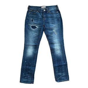 Madewell Distressed Blue Jeans Buttery Soft with stretch EUC